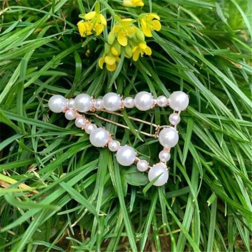 WWLB 7 Styles Women Korean Pearl Imitation Beads Hair Clip Barrette Triangle Hairpin Hair Styling Accessories Handmade For Girls