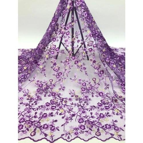 High quality and exquisite flower flat embroidery, French tulle lace, suitable for ladies' fashion skirts