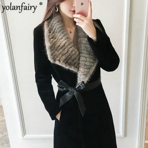 Real Fur Coat Women Korean Winter Warm Sheep Fur Jacket Sheep Shearing Woolen Overcoat Abrigos Mujer Invierno 2020 1799 YY601