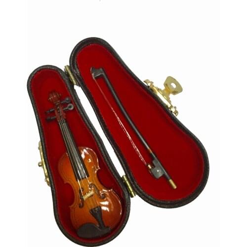 1:12 Violín De Madera Con Estuche, Casa De Muñecas, Instrumento Musical En
