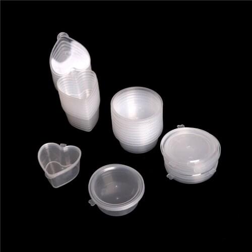 25/30ML 10 Pack Round Slime Foam Ball DIY Printing Craft Storage Containers Organizer Box with Lids Small Sundries Storage