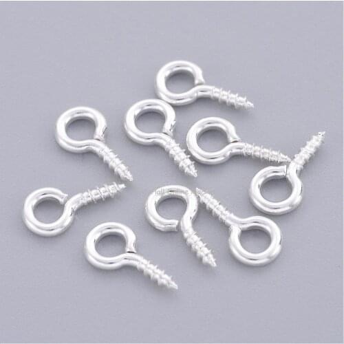 10000pcs Silver Color Iron Screw Eye Pin Bail Peg For Half-drilled Beads for Jewelry Making DIY Findings 10x5x1.2mm hole: 2.8mm