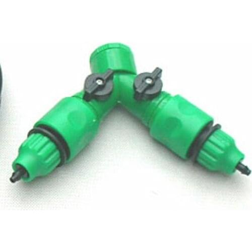 2pcs/pack).Faucet Y connector with double shut-off+2 hose adaptor. Free shipping
