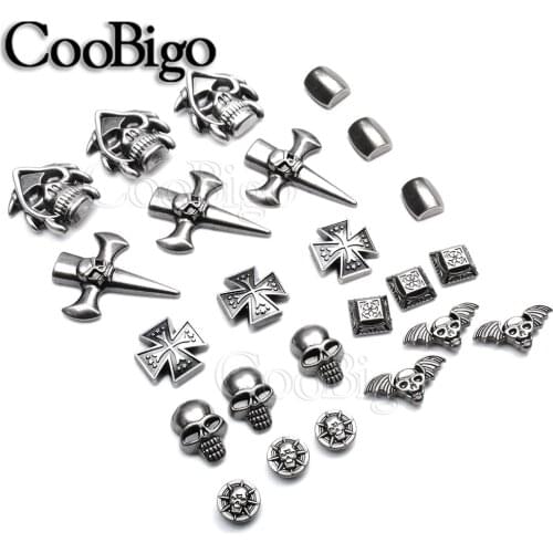 20set Pewter Skull Rivet Studs Spikes Punk Rock DIY Leather Craft Bracelet Apparel Cloth Shoe Bag Pets Collar Parts Accessories