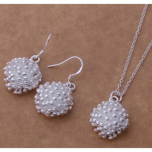 AS322 Hot sterling Jewelry Sets Earring 356 + Necklace 692 /amsajdza atfajkma silver color