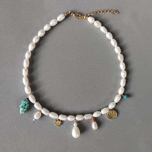 Bohemian fashion luxury pearl necklace exquisite small pendant embellishment jewelry handmade gifts for ladies charm choker 2020