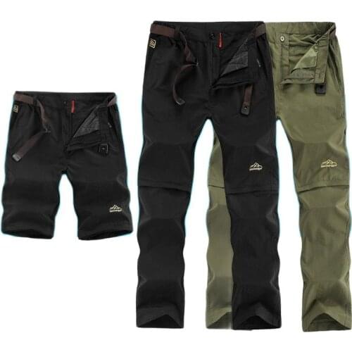 Outdoor Sports Quick Dry Pants Summer Men Camping Fishing Trekking Hiking Pants Male Removable Thin Breathable Trousers L-6XL