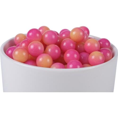 20Pcs/Lot No Hole Gradient Jelly Color ABS Imitation Pearl Loose Beads Plastic Acrylic Round Spacer Beads For Jewelry Making