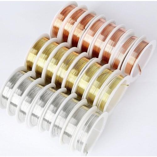 Colorfast Copper Wire for Bracelet Necklace Jewelry Making DIY Accessories 0.2/0.25/0.3/0.5/0.6/0.7/1.0mm Craft Beading Wire