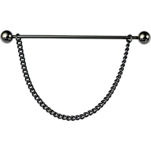 10pcs/lot Classic Round Ball End Angle Collar Bar With Chain Tassel Tie Rods Angle Collar Pin Stay Bar Sticker Mens Jewelry