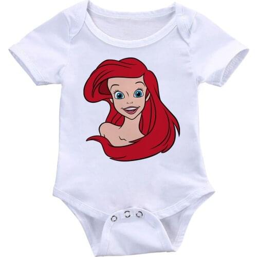 New Born Baby Clothes Baby Girl Boy Romper Summer White Baby Princess Printed Short Sleeved Jumpsuit Baby Boy Clothes Toddler