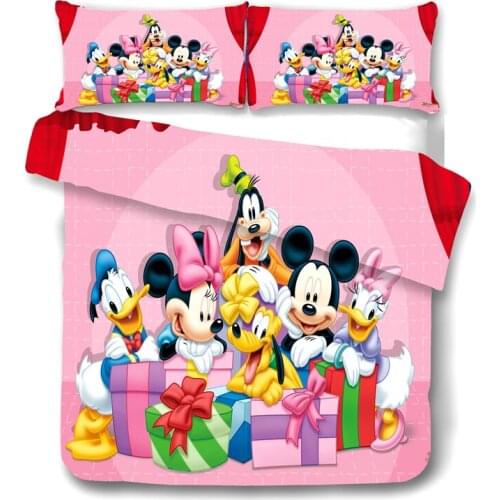 Disney Mickey Bedding Sets Duvet Cover Pillowcase Home Textile Children Gift Cover Sets for Beds King Size Comforter Set