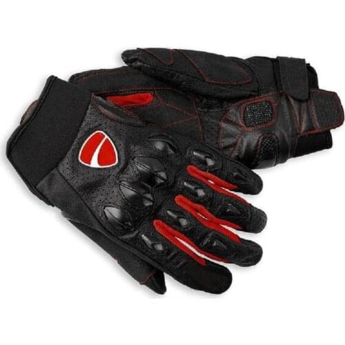 Summer Italy DUCATI motorcycle anti-fall breathable off-road racing outdoor sports protective riding hard shell leather gloves
