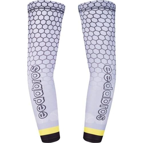 Summer UV Protection UPF50+ Mesh Shape Printing Rapid Cooling Compression Arm Cover Sleeves For Cycling Outdoor Sports