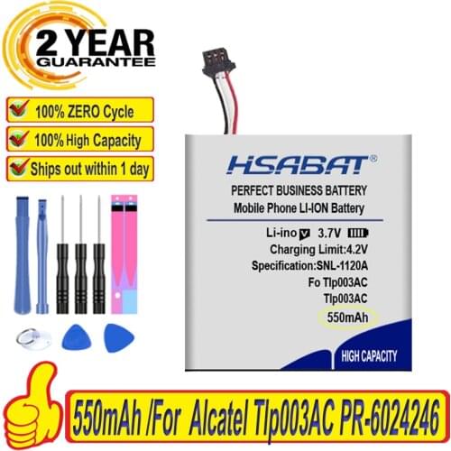 Top Brand 100% New 550mAh Tlp003AC Battery for Alcatel Tlp003AC PR-6024246 Batteries + free tools