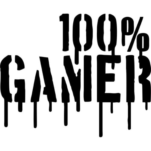 MIGNATIS - 100% Gamer Sticker with Splash Effect Written in Paint Mold Mural Art Decal For Car Window Loptop Decoration vinyl St