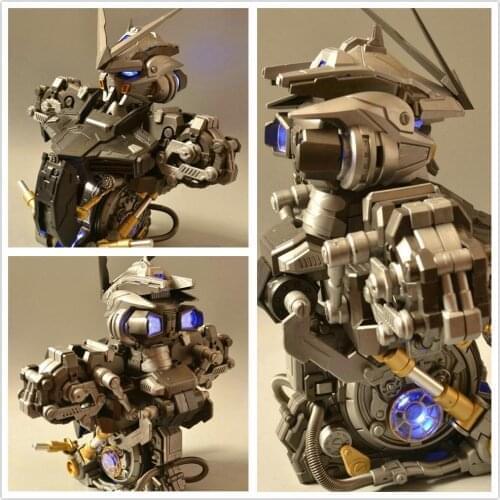 MK MotorKing model 1/35 MBF-P0X ASTRAY Noir Frame Gundam Bust Head with led