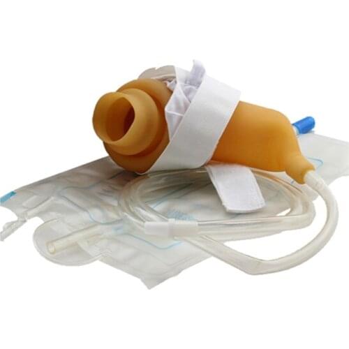 2 Pcs Men Silicone Urine Collector Breathable Urine Bag Urinary Incontinence Postoperative Patient Disposable Drainage Fluid