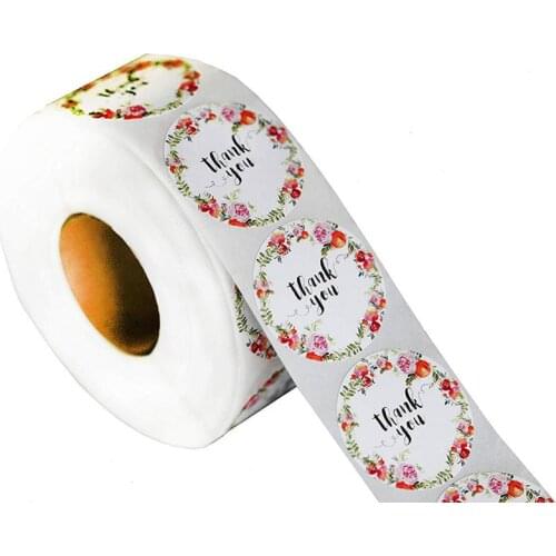 50-500pcs Flower Thank You Series Round Sticker Seal Labes 1inch Mutifunction DIY Decorative Gift Package Labels for Baking
