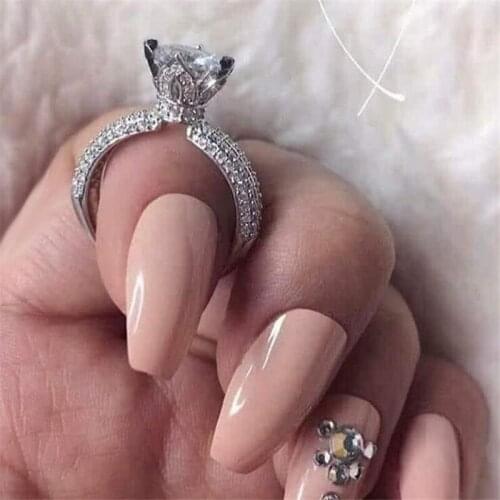 New Arrival Simpler Fashion Jewelry 925 Sterling Silver&Rose Gold Fill Round Cut White Topaz CZ Diamond Eternity Women Ring Gift