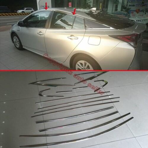 Stainless Steel All Window Frame Trim For Toyota Prius 2016 2017