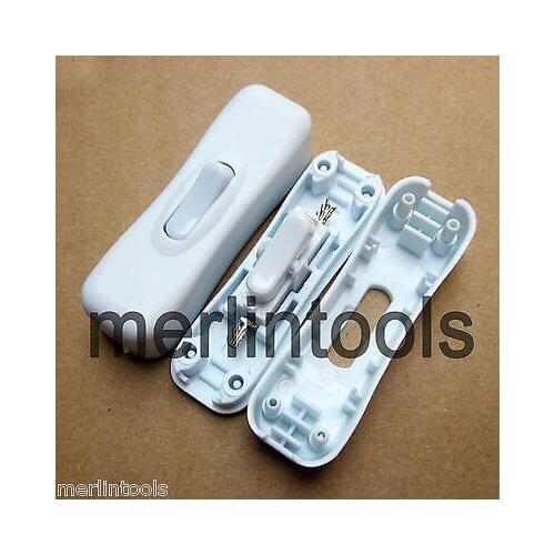 2pcs White In-line ON/OFF Single Pole Rocker Switch Ideal for Lamp Lighting