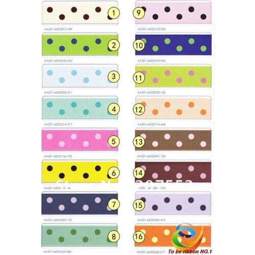 Wholesale 100yards 7/8" 22mm Polka Dots Grosgrain Ribbon U Pick From 16 Colors -Free Shipping WY-015