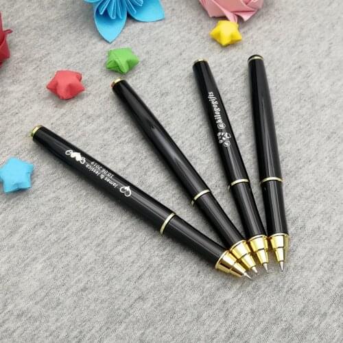 Personalized wedding party favors unique gold clip pen custom free with any logo text heart sign or other symbol 10pcs/lot