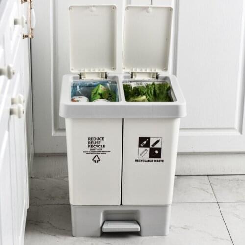 Plastic Nordic Waste Bin Large Food Kitchen Waterproof Creative Press Trash Can Classified Kosz Na Smieci Home Products DG50WB