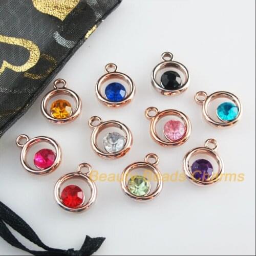 30 New Charms Mixed Acrylic UV Round Circle KC Gold Color Pendants 12x15mm