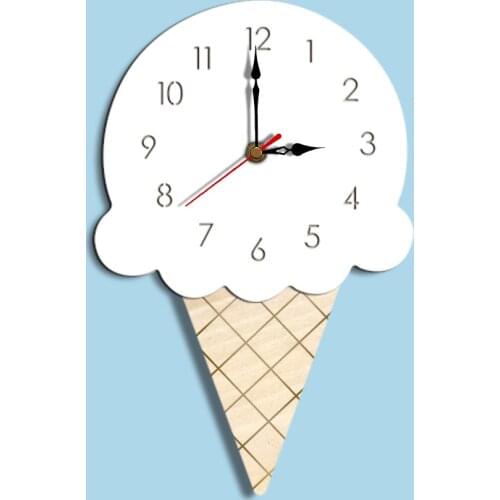 Nordic Clock Ice Cream Cartoon Mute Wall Clocks Childrens Room Decoration Wall Watch Home Decor Quartz Kids Bedroom Watches
