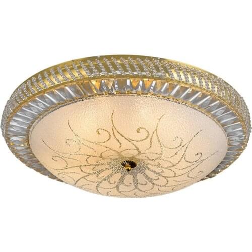 Modern Golden Round Bedroom Ceiling Lights Luxury Crystal Beads Living Room Ceiling Lamp Study Rom Painting Glass Ceiling Lights