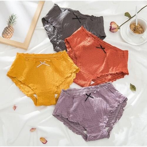Kawaii Cute Women Panties Briefs Elastic Low Waist Panties Cotton Crotch Women Lingerie Breathable Underwear