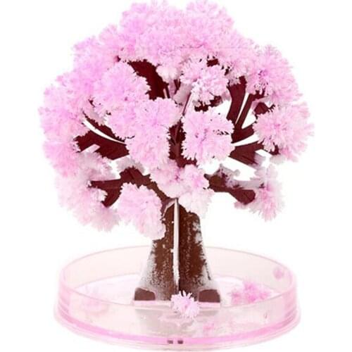 Visual Magic Artificial Sakura Trees Decorative Ornament Growing DIY Paper Tree Gift Novelty Baby Toy Flower Tree Exploring Gift