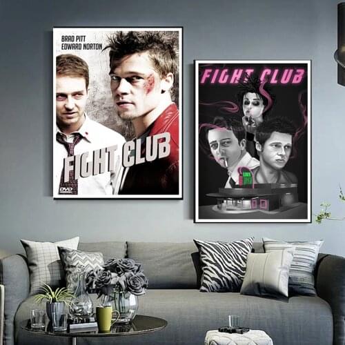 High-Definition Cartel Clásico La Película Fight Club Pósteres De Pintura En Lienzo Decoración Del Hogar