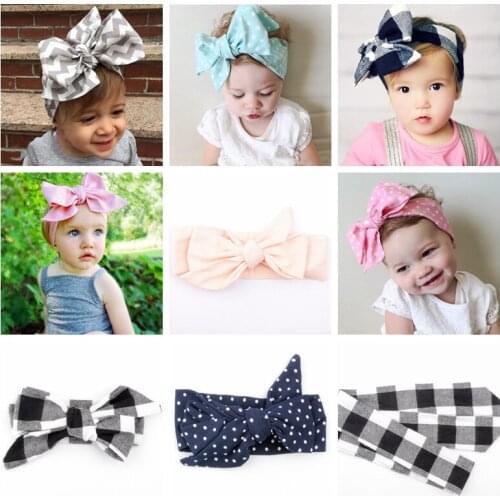 Yundfly Kids Knotted Headwraps Girls Dots Stripe Top Knot Headbands Children Hair Accessories Paisley Turban Headwear