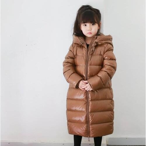 Winter childrens down jacket new Korean version thickening lengthening childrens wear down jacket long boy boy girl knee coat
