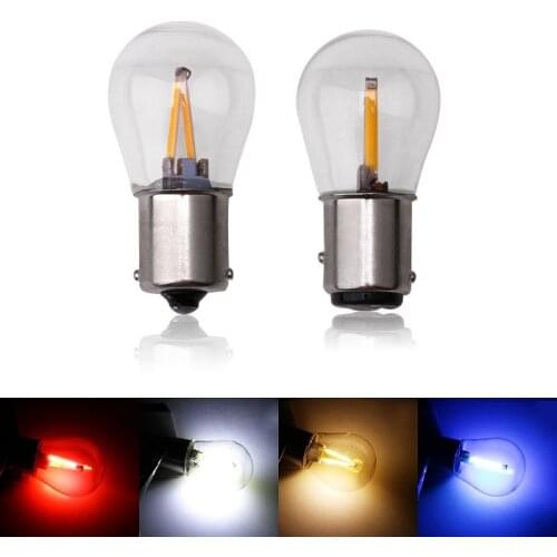 1pcs Glass Housing S25 1156 BA15S P21W 1157 BAY15D P21/5W COB Car LED Light Reverse Bulb Canbus Turn Signal Lamp Backup Led 12V