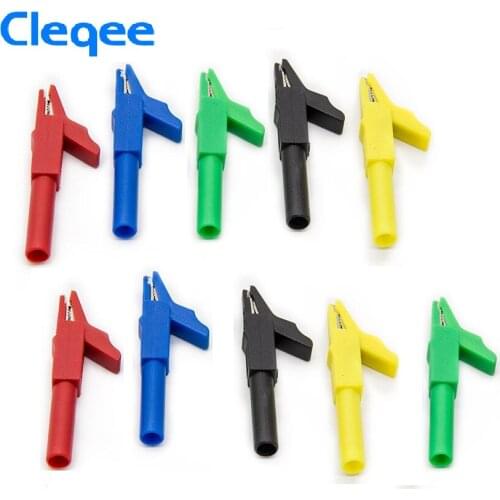 Electronic repair Cleqee P2007 10PCS Alligator Clip to 4mm Banana Female Jack Test Adapter Oscilloscope multimeter accessories