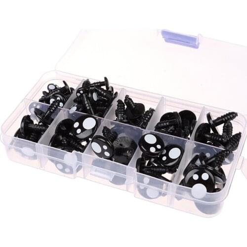100pcs/box 8-16mm Doll Eyes Cartoon Safety Eyes for Handmade Amigurumi Eyes Doll For Bear Craft Stuffed Toys Doll Accessories