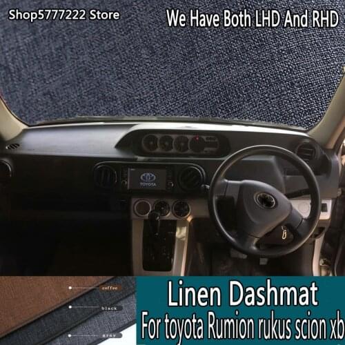 Car Styling Linen Dash Mat Covers Dashmat Dashboard Pads Accessories For Toyota Rumion Rukus Scion Xb 2007-2014 2011 2015 RHD