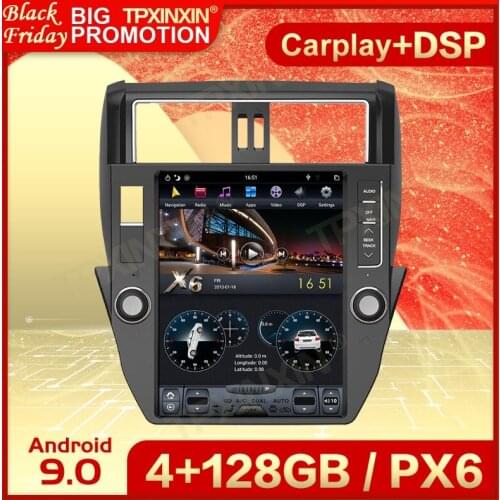 Carplay 2 Din Android 9 Tesla Stereo For Toyota Land Cruiser Prado 150 2014 2015 2016 2017 GPS Navi BT Receiver Player Head Unit