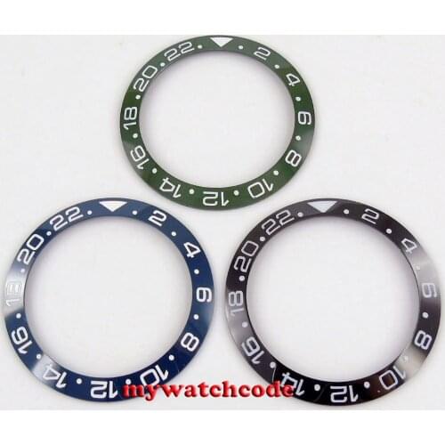 38mm blue/green/black ceramic Watch bezel fit 40mm automatic movement watch