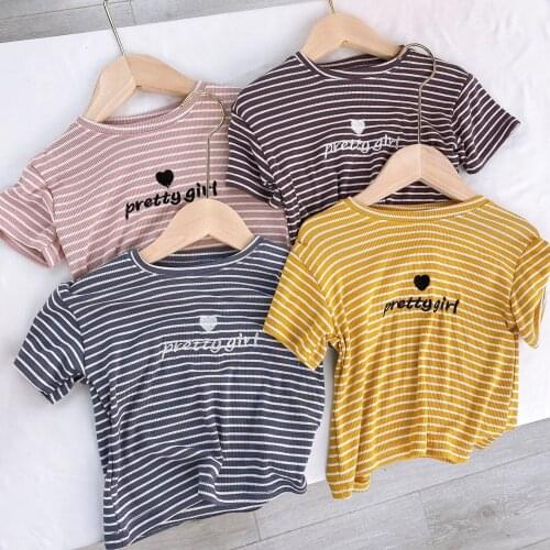 Childrens Cotton T Shirt 2020 Summer New Baby Boys and Girls Casual Short Sleeve T Shirt Kids Girls Pullovers Top Tees 2-7 Year