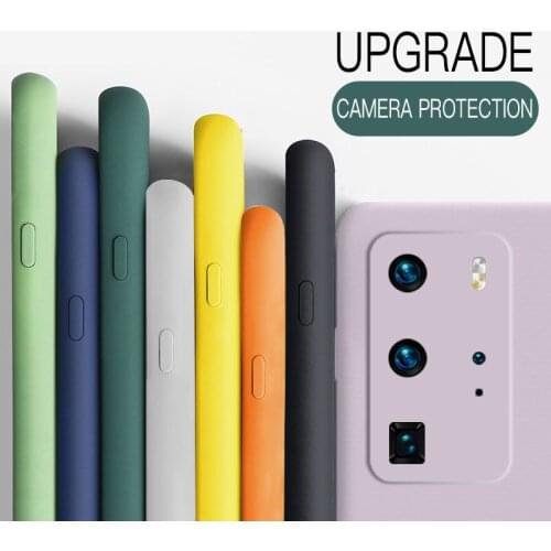 For Huawei P40 P30 P20 Lite P50 Pro Y6P Y7P 2020 Y7 Y9 Prime 2019 P Smart 2021 Plus Z Liquid Silicone Shockproof Case Soft Cover
