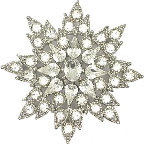 Pear-shaped Rhinestone Flower Brooches Women Weddings Party Brooch Pins Gifts Prom Pins