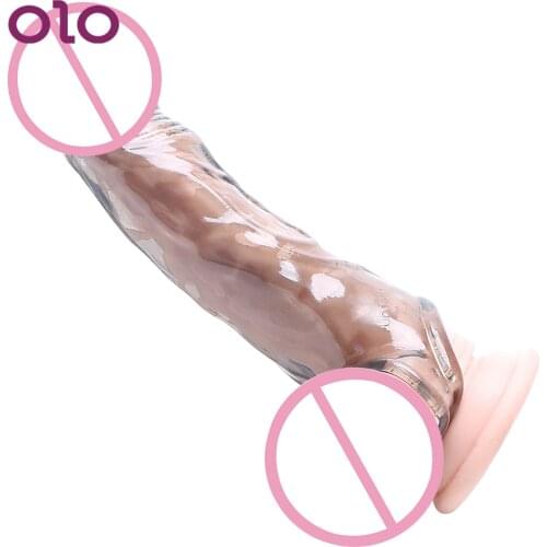 OLO Cock Ring Delaying Ejaculation Penis Ring Reusable Condom Thick Penis Sleeves Penis Extension Enlargement Sex Toys for Men