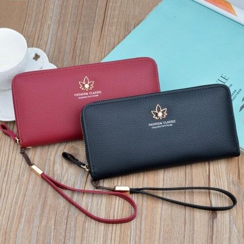 Korean Fashion Women Wallet Luxury Brand PU Leather Women Long Zipper Coin Purses Tassel Design Clutch Wallet Female