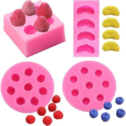Candle Silicone Mold Strawberry Raspberry Blueberry Forme Tangerine Segment Fruit Fondant Soap 3d Mould Mulberry Wax Melt Mold