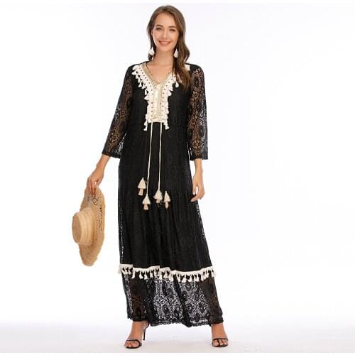 2021 LSUR summer dress women dress summer black dress
